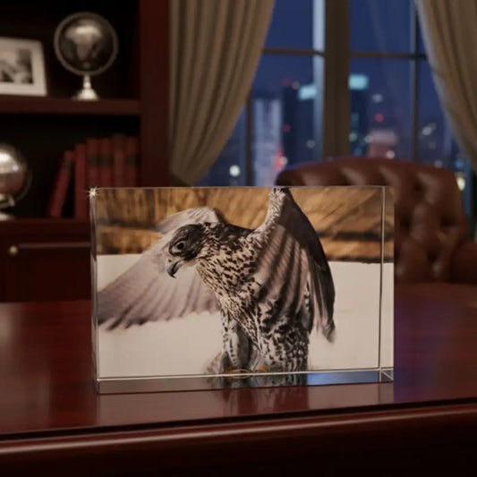 Crystal Glass Desk Decor – Featuring MB Gallery’s Falcon Photography